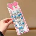 Kids blue flower beaded necklace bracelet set princess style little girl jewelry option - Blue Daisy Value 5-Piece Set with Cardboard