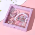 Kids pearl cartoon bracelet set cute princess hair ties and jewelry accessories gift. - Crown Starfish Luminous Shell Bracelet Gift Box