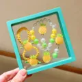 Kids Pineapple Hair Tie Bracelet Set Cute Cartoon Fruit Jewelry Gift Accessories Yellow - Cute Pineapple 5-Piece Set Gift Box