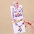 Kids princess beaded jewelry set, cute necklace bracelet and clip earrings for girls. - 4# Princess 5-Piece Set (Including Packaging Cardboard)