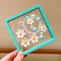 Kids pearl daisy bracelet and hair tie set, cute flower design variant accessory for girls. - White Daisy 5-Piece Set Gift Box