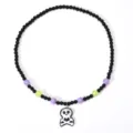 Halloween children's beaded necklace cute cartoon skull pendant gothic party accessory. - 1 Skull Necklace (Transparent Bag)