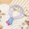 Children beaded mermaid bracelet cute purple crystal bead jewelry gift for little girls - Blue Mermaid Bracelet
