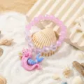 Colorful children beaded bracelet with a cute pink mermaid pendant for little girls daily wear. - Pink Mermaid Bracelet