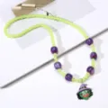 Halloween children's beaded necklace with cute witch pendant, colorful holiday dress up jewelry - 3# Witch Necklace (1 Piece, Transparent Bag)