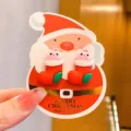 Cute Christmas bunny cartoon earrings in red stocking design for kids, festive clip-on style. - Cartoon Christmas Sock