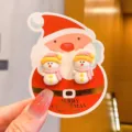 Cute cartoon snowman clip-on earrings for kids, lovely Christmas gift and jewelry accessory. - Snowman