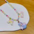 Korean style children cute resin colorful cartoon princess necklace girl variant accessory SKU - Bag Packaging / Blue Angel