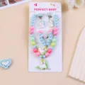 Kids pearl necklace jewelry set cute unicorn cartoon beaded princess sweet birthday gift - Blue Unicorn 5-Piece Set (With Paper Card)