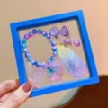 Children's colorful beaded bracelet hair clip and earrings set, dreamy style cute jewelry. - Gradient Shell 5-Piece Set (Includes Box) / Gradient