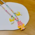 Cute Korean style children colorful cartoon princess pearl beaded necklace cute jewelry - Bag Packaging / Yellow Angel