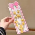 Kids cute banana pearl jewelry set sweet princess necklace bracelet earrings for girls. - Banana 5-Piece Set