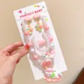Children unicorn pearl necklace bracelet ring earrings set cute pastel jewelry gift for girls - 17# Unicorn 5-Piece Set (Includes Cardboard)