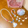 Kids jewelry set unicorn necklace bracelet hair clips ring gift box accessories. - 21# Unicorn 8-Piece Set (Printed Gift Box)