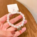 Cute pearl beaded bracelet with palm tree pendant, stylish Korean fashion jewelry for women. - Coconut Tree