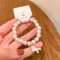 Cute unicorn pearl bracelet, sweet style alloy beaded jewelry for students and women. - Unicorn
