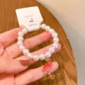 Cute pearl flamingo bracelet for women, sweet style beaded jewelry fashion accessory gift. - Flamingo