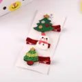 Cute Christmas hair clips for kids, festive cartoon snowman and tree duckbill hairpins set. - Set of 3 (Style 1)