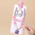 Kids mermaid jewelry set resin necklace earrings pink princess gift box for little girls - Octopus 5-Piece Set