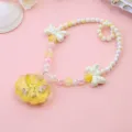 Girls ocean style quicksand shell pearl necklace cute children jewelry accessory lovely design - Gold Liquid Glitter Shell Necklace - 1 Piece (Clear Bag Packaging)