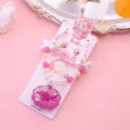 Girls ocean style jewelry set pink shell liquid quicksand necklace bracelet cute accessory - Rose Red Quicksand Shell Necklace 5-Piece Set (Gift Card Packaging)