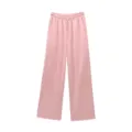 Pantalón ancho rosa para mujer con cintura elástica de cordón y suave tejido texturizado. - XS / Pantalones / Rosa