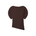 Brown asymmetric short sleeve slim fit crewneck women top for stylish summer daily wear - Brown