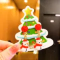 Kids Christmas Snowman Clip-on Earrings Cute Cartoon Non-pierced Ear Jewelry Gift 1 Pair - Long Nose Snowman