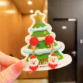 Kids Christmas Santa Claus clip-on earrings cute red pearl drop earrings jewelry gift - 2# Santa Claus