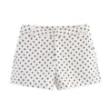 Mujer verano casual pantalones cortos blancos con lunares impresión clásica diseño talle alto - XS / Bottoms / Blanco