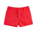 Pantalones cortos casuales de verano para mujer con lunares rojos vista detallada moda - XS / Bottoms / Rojo
