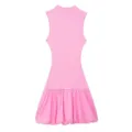 Robe courte rose sans manches côtelée style bulle, tenue élégante femme été moulante. - S / Rose