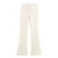 Pantalon flare blanc taille haute avec cordon de serrage, pantalon de sport décontracté. - S / Bas / Beige