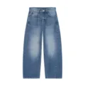 Jean femme coupe ample taille mi-haute jambe large style décontracté pantalon automne - XS / Bleu foncé