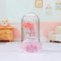 Cute fairy glass dome night light desktop ornament home room decor cute pink castle light - 1018-7 Pink Sakura Castle Lamp / Pink