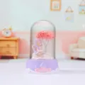 Cute fairy glass dome night light with pink tree and castle base for bedroom decor. - 1018-7 Purple Sakura Castle Lamp / Purple