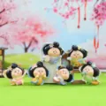Cute Tang Dynasty style figurine set, creative resin desktop ornament for home decor gifts. - Tang Dynasty Lady Series / Fridge Magnets 6 Pieces (1229-2)