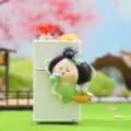 Cute Chinese Tang Dynasty style lady mini fridge figurine creative desktop ornament gift. - Tang Dynasty Lady Series / Green Dress & Green Flower (1229-2)