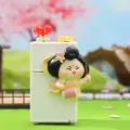 Tang Dynasty style lady miniature fridge figurine cute creative home desktop decoration ornament - Tang Dynasty Lady Series / Waist Drum & Pink Flower (1229-2)