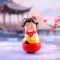 Chinesischer Tang-Stil Dame Figur Wackelfigur Neujahrs-Dekoration Geschenk Tisch-Ornament - Klein Fu-Zeichen Haltend Dame (1088-45) / S / Fu-Zeichen Haltend