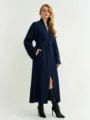 Lange gebreide vesten voor dames, elegante trui jas met riem, gezellige herfst winter mode kleding. - Donkerblauw