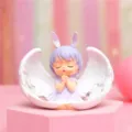 Cute angel rabbit vinyl figurine, sweet purple dress room decoration desk ornament. - 1121-4 Small Prone Girl Ornament / S / Purple