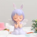 Cute bunny angel piggy bank vinyl money box kawaii room decor purple variant style - 1121-2 Medium Prayer Angel Money Box / M / Purple