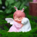 Cute resin angel girl hugging polar bear figurine room desk decor pink anime aesthetic - 1121-6 Pink Sitting Girl with Bear / S / Pink