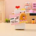 Süßes Kapibara Mini Kühlschrank Ornament lustiges Büro Desktop Auto Deko Spielzeug - Wasserschwein Arbeitsausweis (Gehalt Aufgebraucht) / 1221-1 Gehalt aufgebraucht