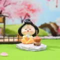 Tang Dynasty style cute anime figurine miniature landscape home decor desktop ornament gift - Tang Dynasty Lady Series / Yellow Skirt (1229-5)