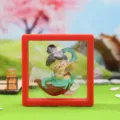 Chinese style Tang lady acrylic floating frame ornament, cute cultural gift for home decor. - Tang Dynasty Lady Series / Playing Flute (1225-4)