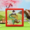 Tang lady acrylic floating frame ornament, traditional Chinese style home decor gift. - Tang Dynasty Lady Series / Playing Konghou Harp (1225-4)