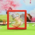Tang dynasty court lady acrylic floating frame ornament, national trend desktop decoration gift - Tang Dynasty Lady Series / Playing Flute (1225-5)