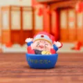 Niedlicher Reichtum Gott Tisch Harz Ornament, glückliches Feng Shui Auto Dekor Geschenk. - Gott des Reichtums-Stil (1188-23) / Blau